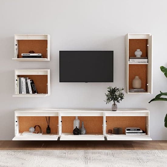 Fabiana Solid Pinewood Entertainment Unit In White_2