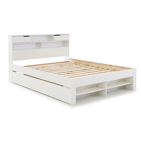 Fabio Wooden Double Bed With 2 Drawers In White_4