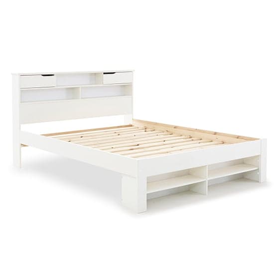 Fabio Wooden Double Bed In White | Furniture in Fashion