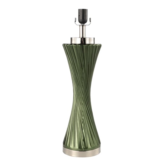 Faenza Grey Linen Shade Table Lamp With Green Twist Base_4