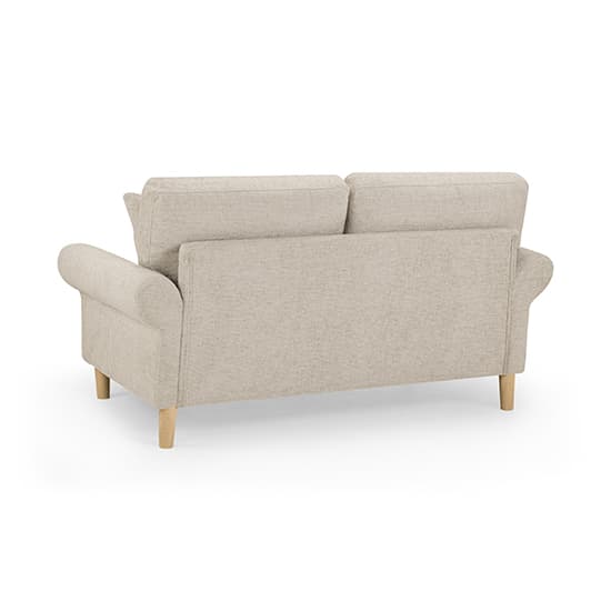 Fairfax Fabric 2 Seater Sofa In Beige With Oak Wooden Legs_2