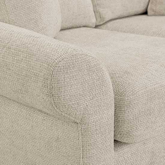 Fairfax Fabric 2 Seater Sofa In Beige With Oak Wooden Legs_3