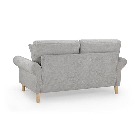 Fairfax Fabric 2 Seater Sofa In Silver With Oak Wooden Legs_2