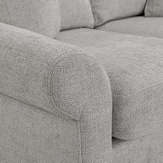 Fairfax Fabric 2 Seater Sofa In Silver With Oak Wooden Legs_3