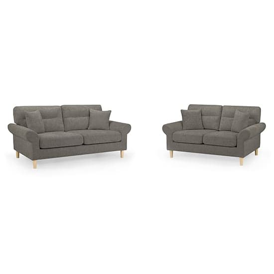 Fairfax Fabric 3+2 Seater Sofa Set In Mocha With Oak Wooden Legs_1