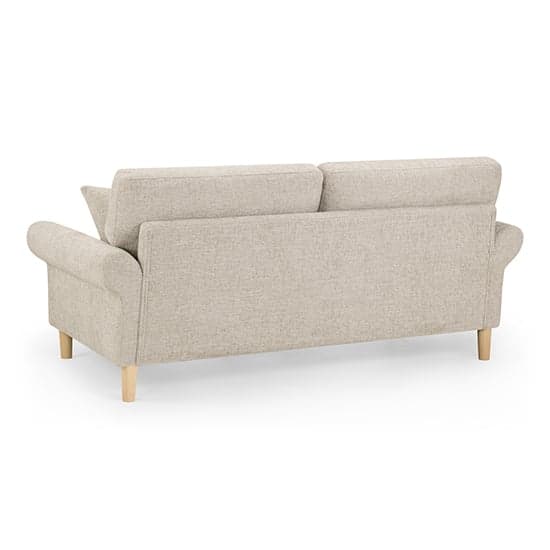 Fairfax Fabric 3 Seater Sofa In Beige With Oak Wooden Legs_2