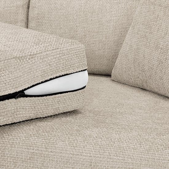 Fairfax Fabric 3 Seater Sofa In Beige With Oak Wooden Legs_4