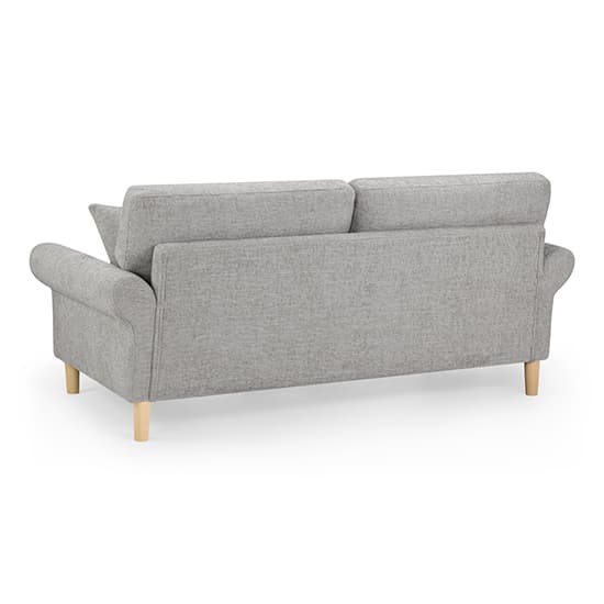 Fairfax Fabric 3 Seater Sofa In Silver With Oak Wooden Legs_2