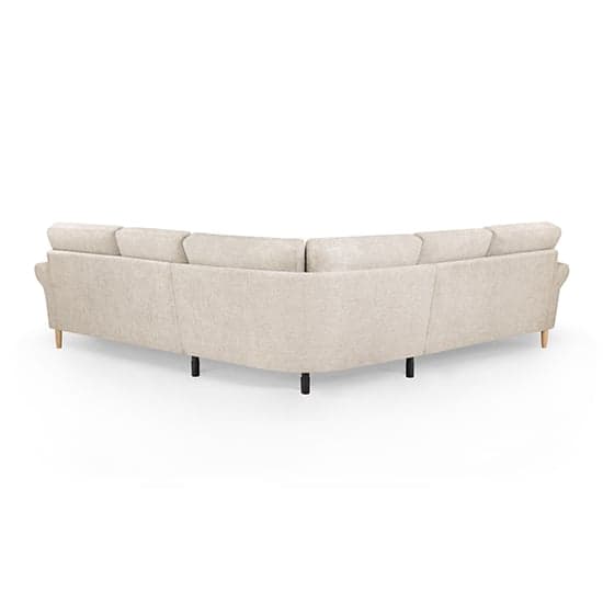Fairfax Large Fabric Corner Sofa In Beige With Oak Wooden Legs_2