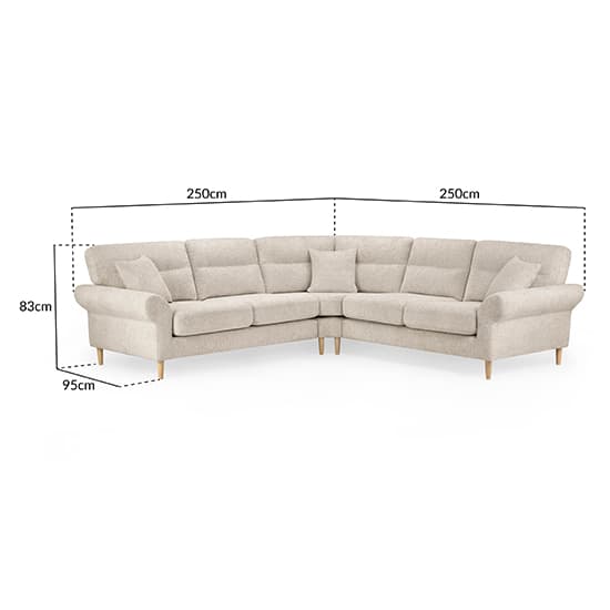 Fairfax Large Fabric Corner Sofa In Beige With Oak Wooden Legs_6