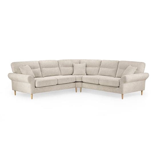 Fairfax Large Fabric Corner Sofa In Beige With Oak Wooden Legs_1
