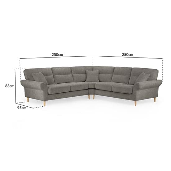 Fairfax Large Fabric Corner Sofa In Mocha With Oak Wooden Legs_6