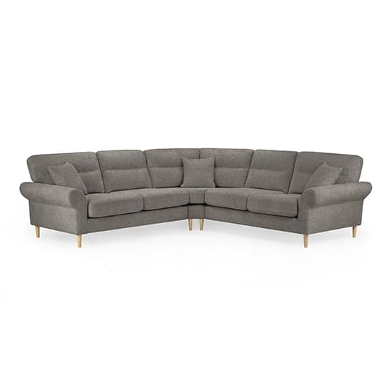 Fairfax Large Fabric Corner Sofa In Mocha With Oak Wooden Legs_1