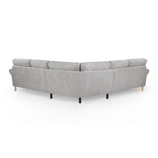 Fairfax Large Fabric Corner Sofa In Silver With Oak Wooden Legs_2