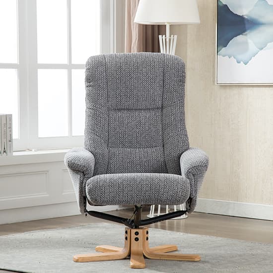 Fairlop Fabric Swivel Recliner Chair And Footstool In Lake Blue_5