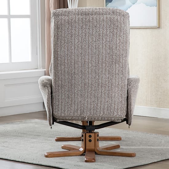 Fairlop Fabric Swivel Recliner Chair And Footstool In Wheat_8