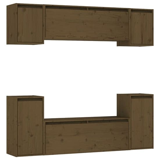 Falan Solid Pinewood Entertainment Unit In Honey Brown_3