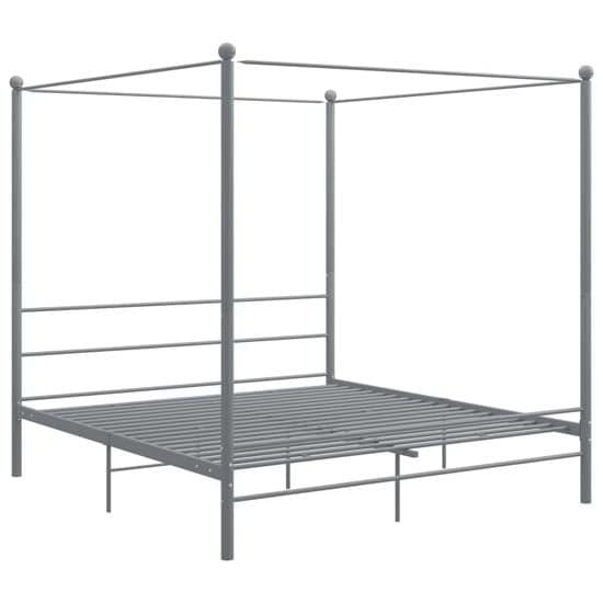 Fallon Metal Canopy Super King Size Bed In Grey_2