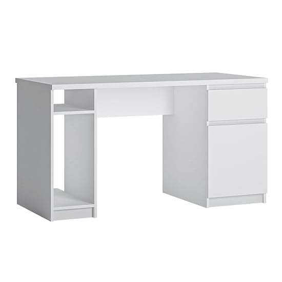 Felton 1 Door 1 Drawer Twin Pedestal Computer Desk In White_1