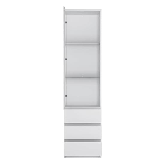 Felton Tall 1 Door 3 Drawer Glazed Display Cabinet In Alpine White_2