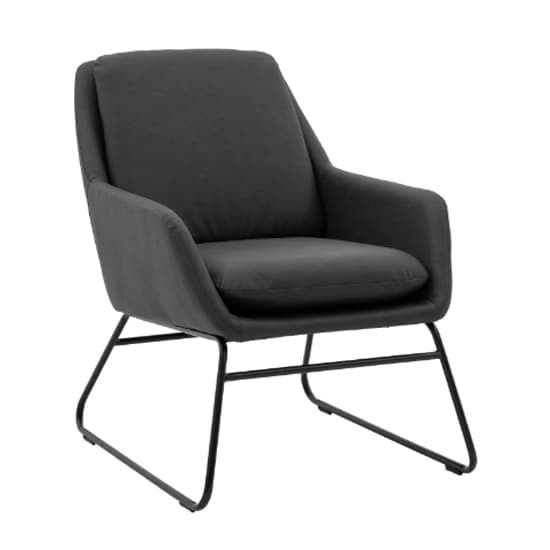 Fanton Leather Bedroom Chair With Metal Frame In Charcoal_2