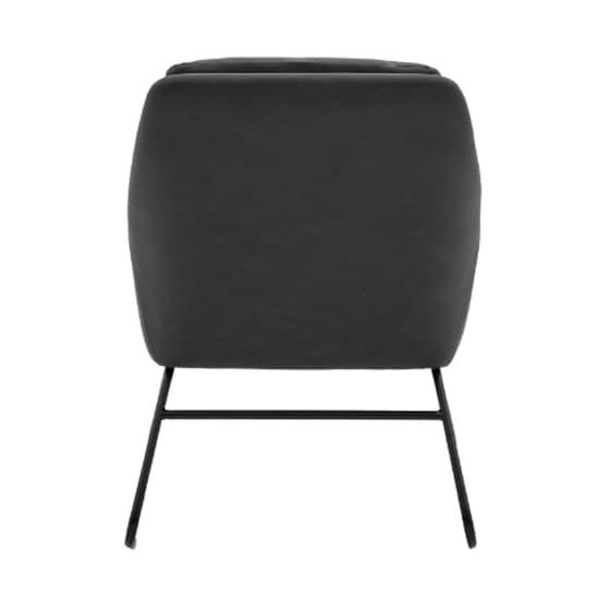 Fanton Leather Bedroom Chair With Metal Frame In Charcoal_5