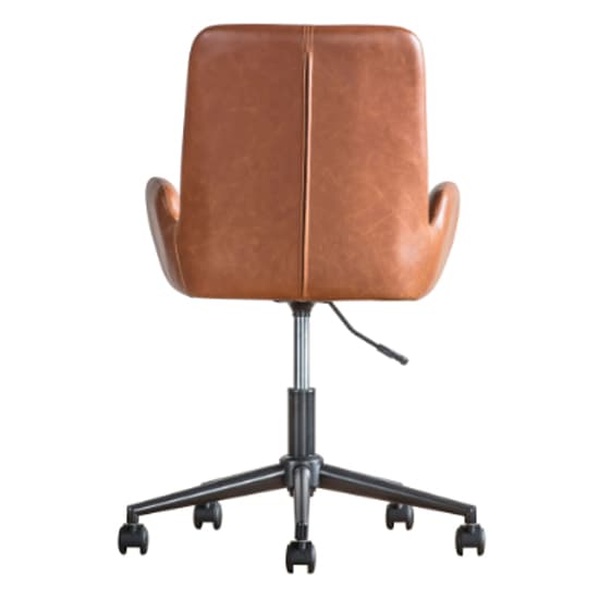 Farada Swivel Faux Leather Office Chair In Brown_5
