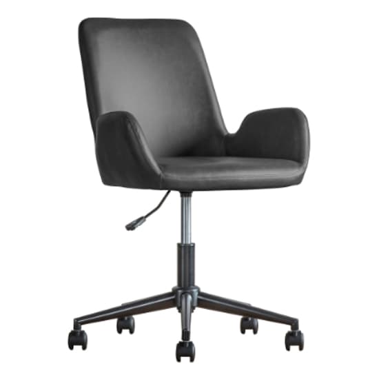 Farada Swivel Faux Leather Office Chair In Charcoal_2