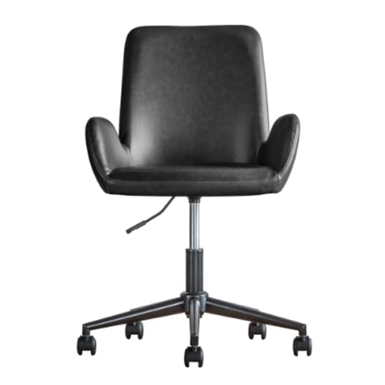 Farada Swivel Faux Leather Office Chair In Charcoal_3