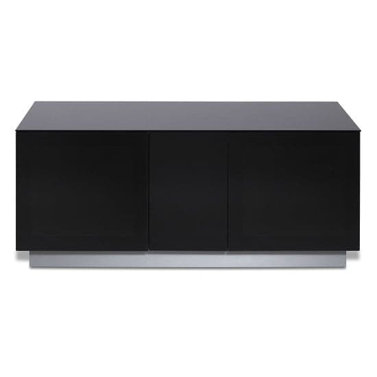 Elements Glass TV Stand With 2 Glass Doors In Black_2