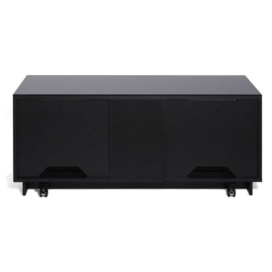 Elements Glass TV Stand With 2 Glass Doors In Black_3