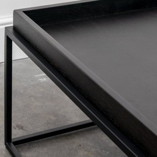 Fardon Wooden Coffee Table With Metal Frame In Brushed Black_6