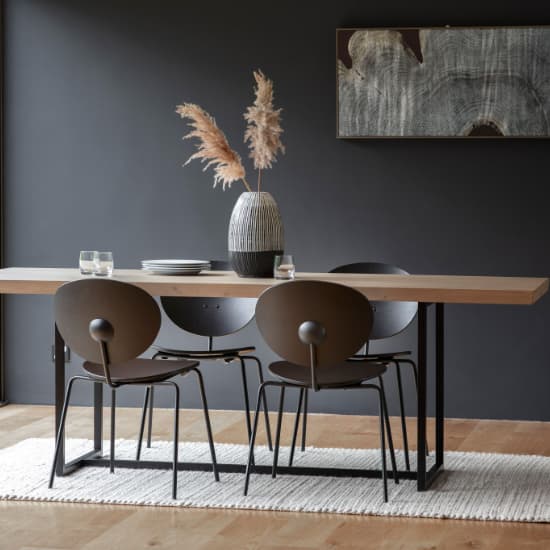 Fardon Wooden Dining Table With Metal Frame In Grey Wash_2