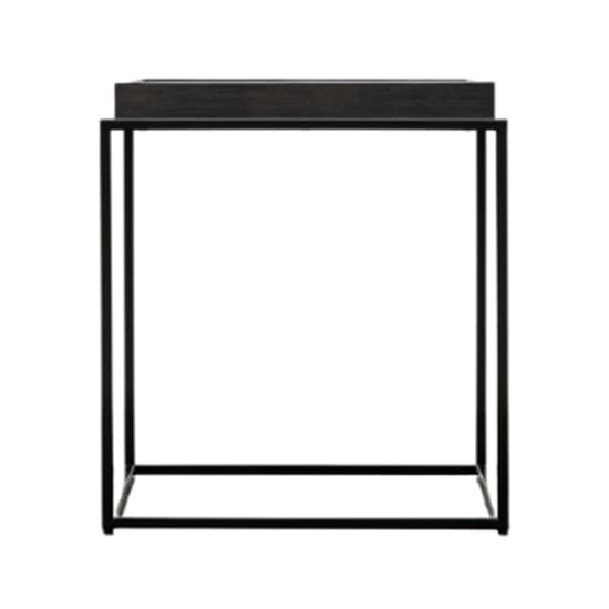 Fardon Wooden Side Table With Metal Frame In Brushed Black_3