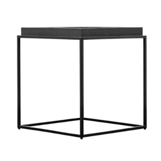 Fardon Wooden Side Table With Metal Frame In Brushed Black_4