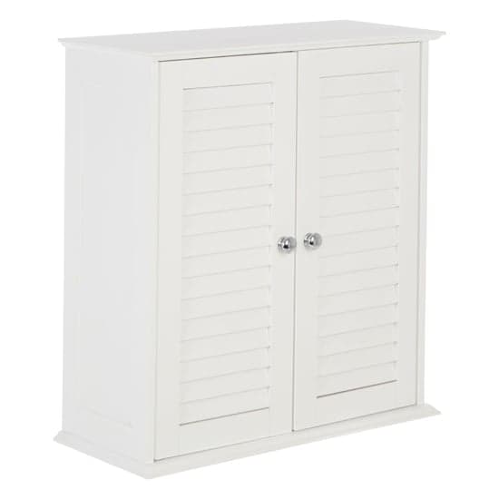 Fargo Wooden Wall Hung Storage Cabinet With 2 Doors In White_2