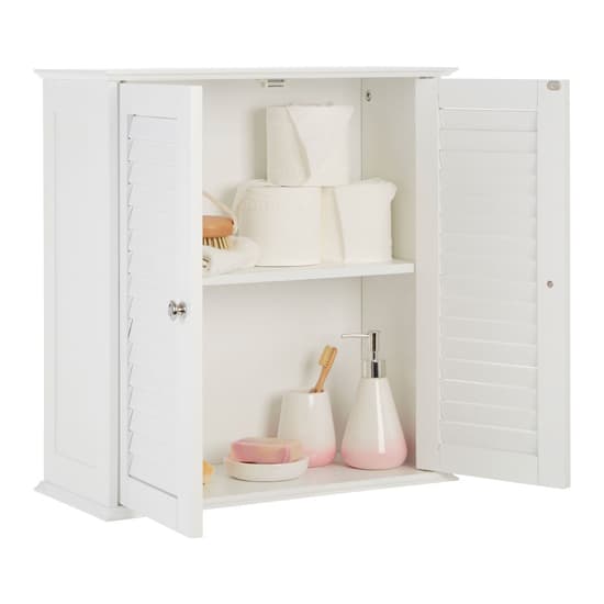 Fargo Wooden Wall Hung Storage Cabinet With 2 Doors In White_6