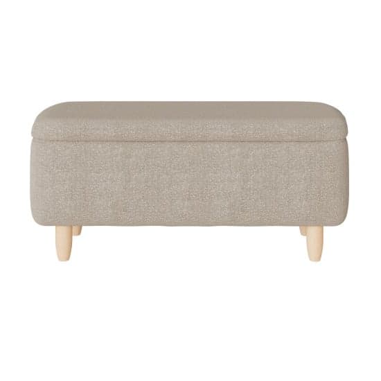 Farica Boucle Fabric Storage Hallway Bench In Natural Stone_2