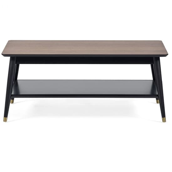 Farica Wooden Coffee Table With Shelf In Walnut And Black_3