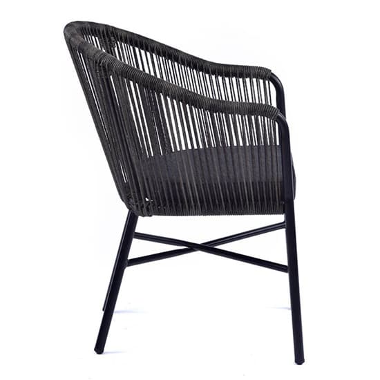 Faris Rope Weave Arm Chair In Grey With Metal Frame_4