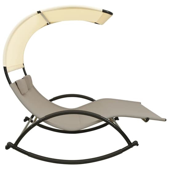 Faris Textilene Double Sun Lounger With Canopy In Taupe Cream_3
