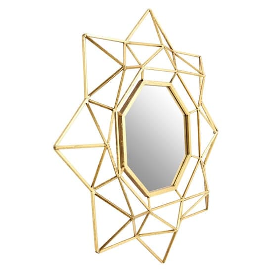 Farota Large Geometric Design Wall Mirror In Champagne Frame_1