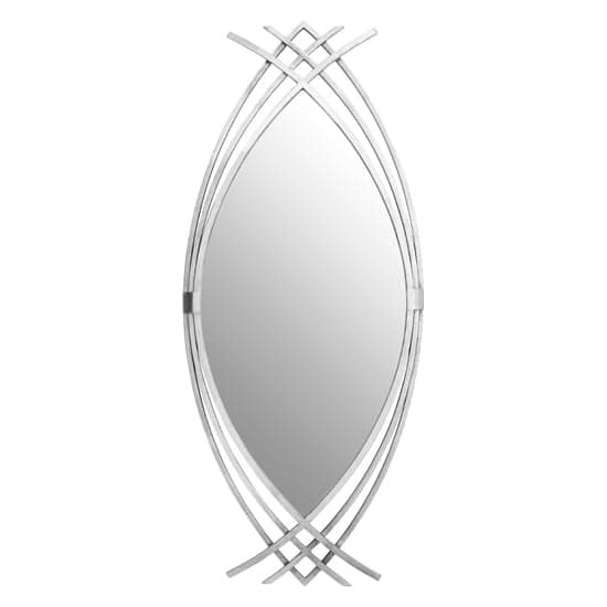 Farota Oval Wall Bedroom Mirror In Silver Frame_2