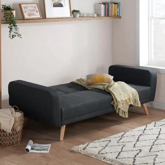 Farrah Fabric Sofa Bed Large In Grey_2