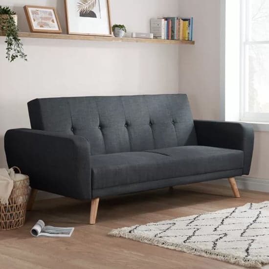 Farrah Fabric Sofa Bed Large In Grey_3