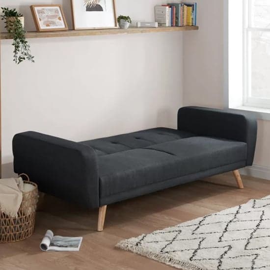 Farrah Fabric Sofa Bed Large In Grey_4