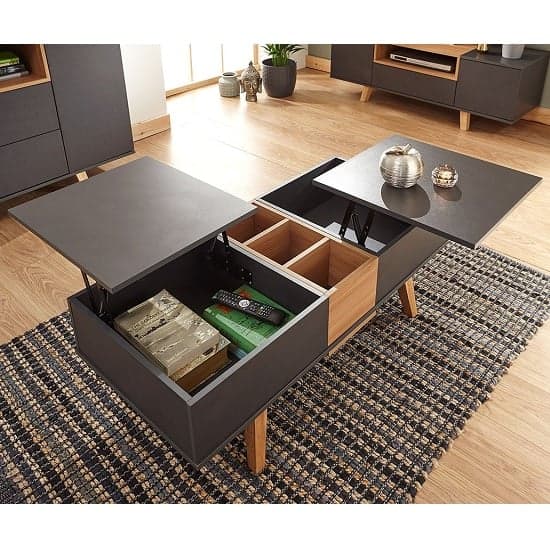 Melbourn Coffee Table In Grey And Oak Effect With Lift Up Top_2
