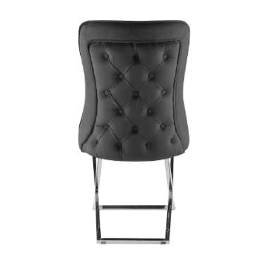 Fatin Black Velvet Dining Chairs With Chrome Legs In Pair Furniture