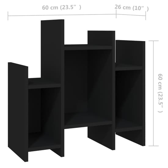 Faxon Wooden Side Table In With 6 Shelves In Black_5