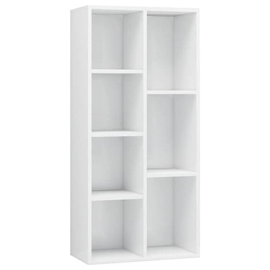Feivel High Gloss Bookcase With 7 Shelves In White_2